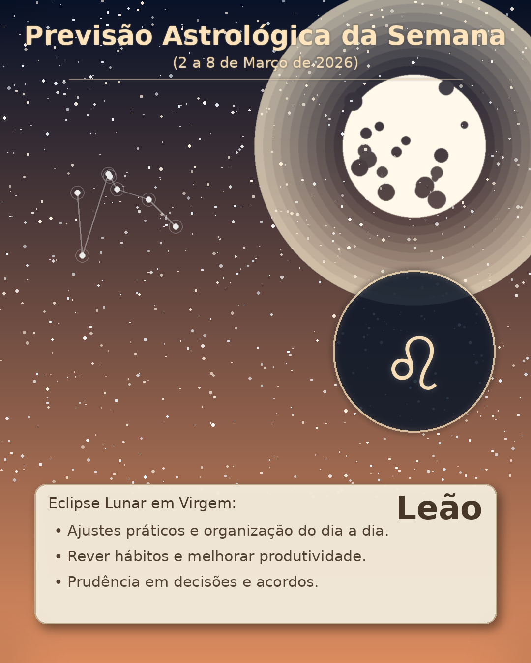 Leão (Sol ou Ascendente) — 16 a 23 de fevereiro de 2026